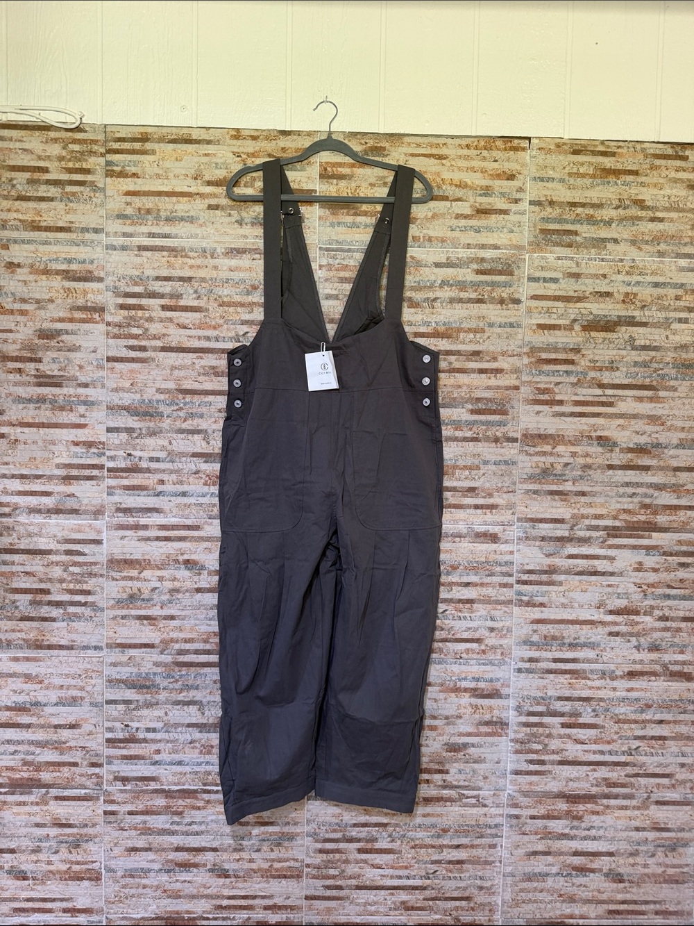 Women's Black Utility Dungaree Jumpsuit with Adjustable Straps